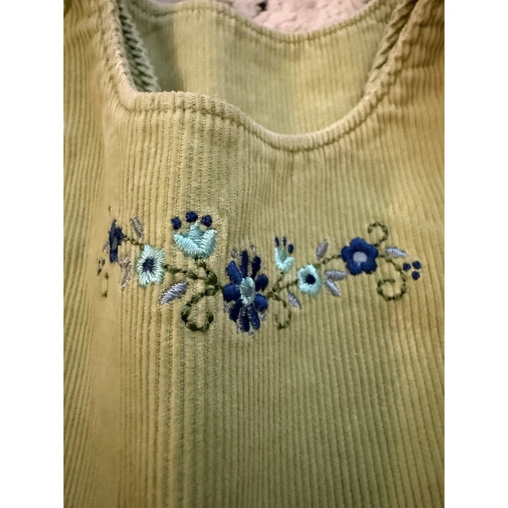 Vtg Floral Romper Pants One-Piece 12-18 M 90s Lands End Garden Cottagecore Bibs